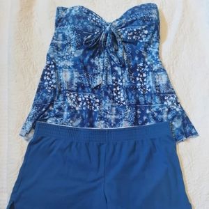 NWOT BANDANA PRINT KERCHIEF TUBE TOP & SHORT-SHORTS SET JR XL  - NEW!